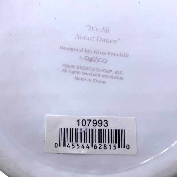 Enesco Gymnast Coffee Mug Cup Split Back Bend Mint Green Inside Gift Music Notes - Picture 5 of 7